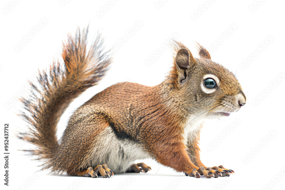Fototapeta premium a squirrel with a very long tail and a very big eye