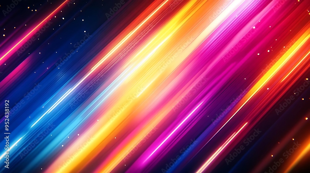 Abstract Background with Diagonal Lines of Vibrant Colors and Glowing Effects Abstract Background with Diagonal Lines of Vibrant Colors and Glowing Effects