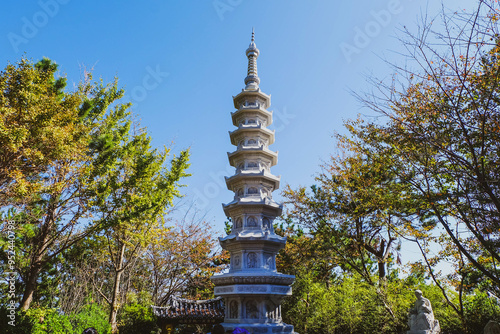 Haedong Yonggungsa Temple and Haeundae Sea in Busan, South Korea photo