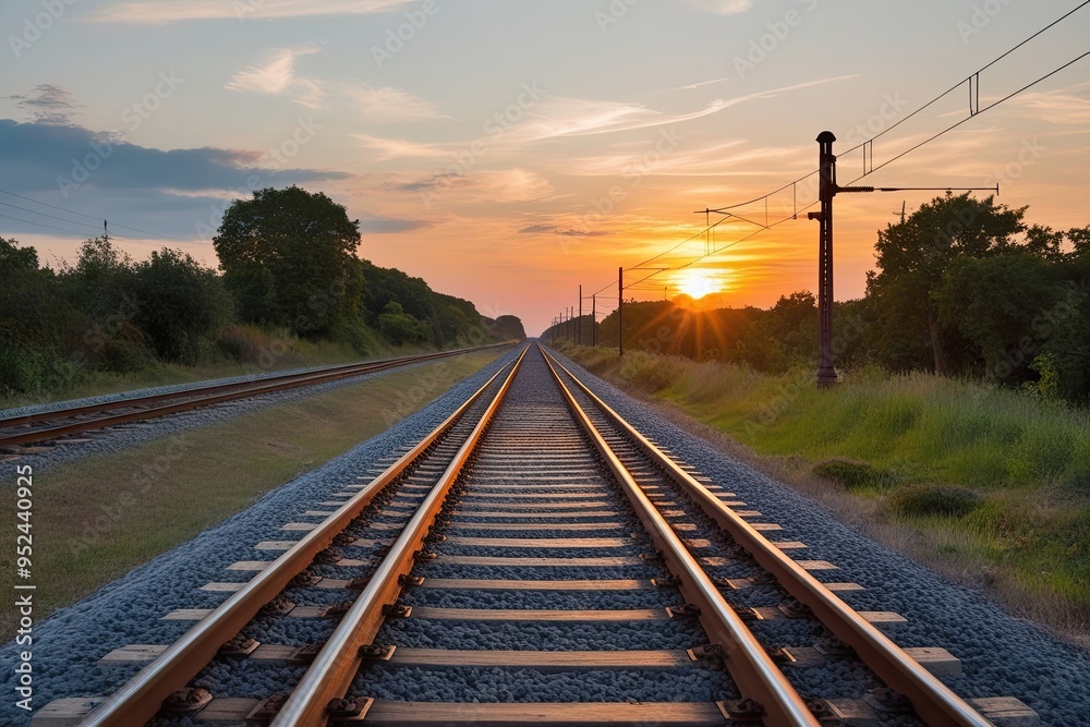 Scenic Sunset Railway Journey for Travel and Adventure Exploration Scenic Sunset Railway Journey for Travel and Adventure Exploration