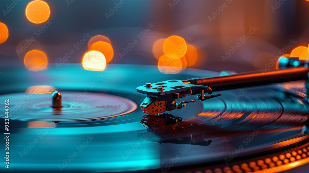 vintage vinyl records and a classic turntable with pop rock album ...