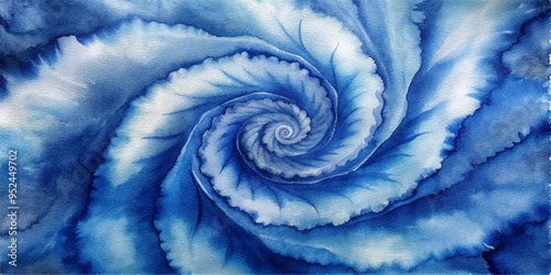 Tie Dye Shibori - horizontal Vector Background in Indigo color. Watercolour vector Texture. Organic Texture Element Wabi Sabi, Ikat.