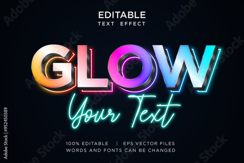 glow neon text effect