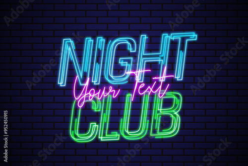 night club neon text effect