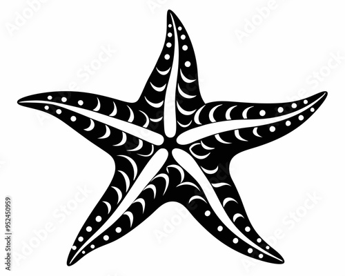 Star Fish silhouette vector illustration