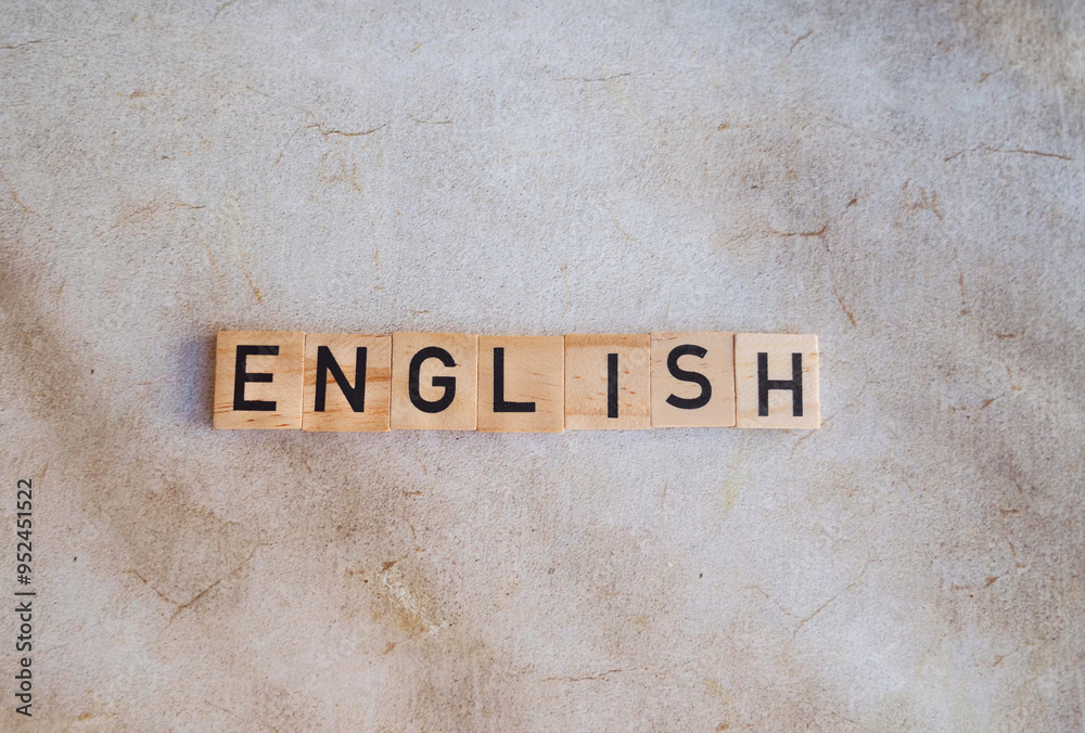 Learn English Language Education Concept with wooden blocks . Learn English Language Education Concept with wooden blocks .