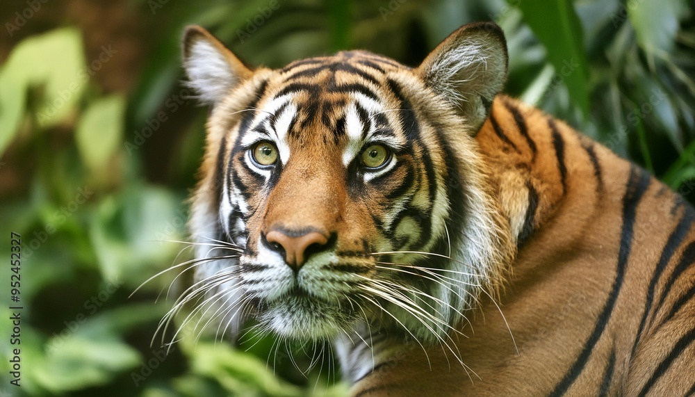 Obraz premium Majestic Tiger in Its Natural Jungle Habitat