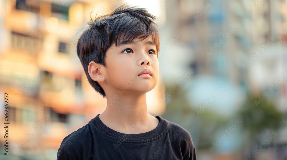 photo portrait of a handsome young Asian model teen boy looking forward. child ad with copy space, cute, kids, children photo portrait of a handsome young Asian model teen boy looking forward. child ad with copy space, cute, kids, children