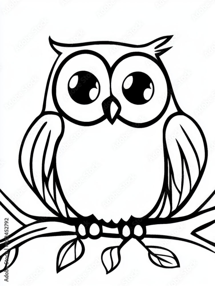 Obraz premium Delightful owl coloring page designed for toddlers to explore creativity and learn about nature in a fun, engaging way during playtime at home