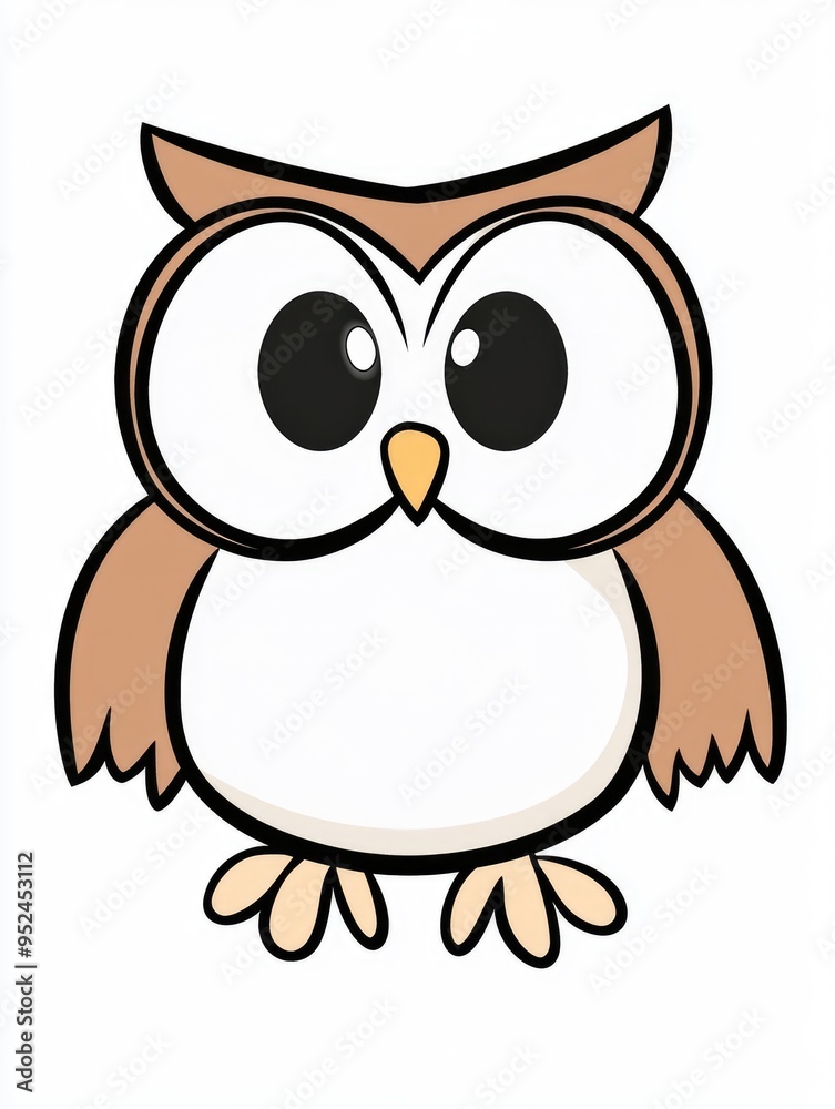 Fototapeta premium A delightful owl coloring page perfect for young children to inspire creativity and fun learning experiences during art time