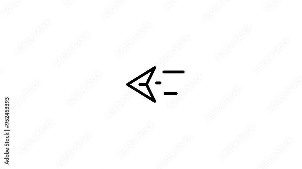 Paper rocket send massage icon animation,paper rocket direction concept Paper rocket send massage icon animation,paper rocket direction concept
