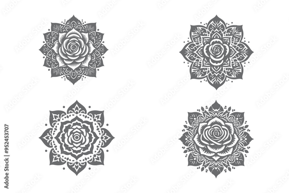 Mandala Design Silhouette Vector Art Work