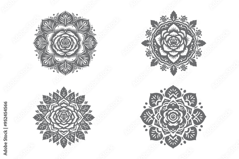 Mandala Design Silhouette Vector Art Work Mandala Design Silhouette Vector Art Work