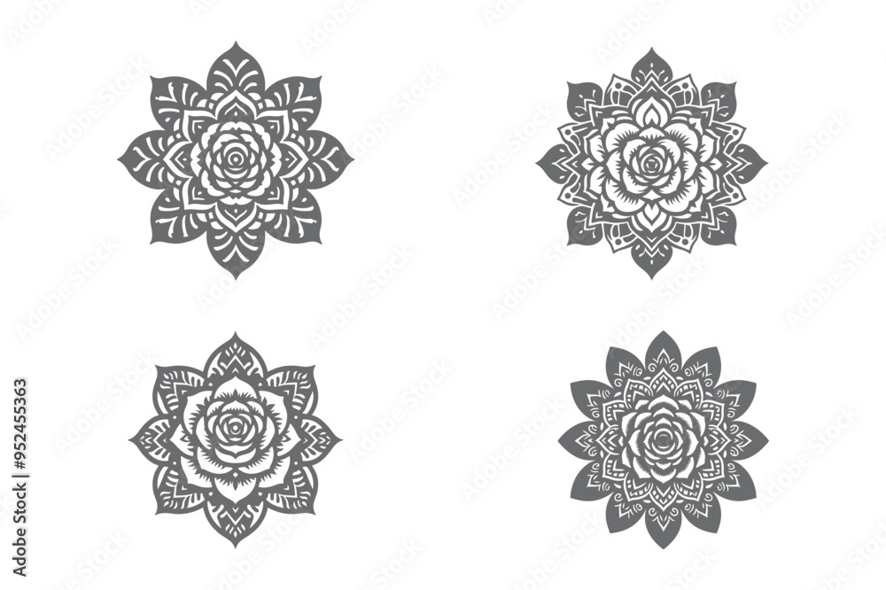 Mandala Design Silhouette Vector Art Work Mandala Design Silhouette Vector Art Work