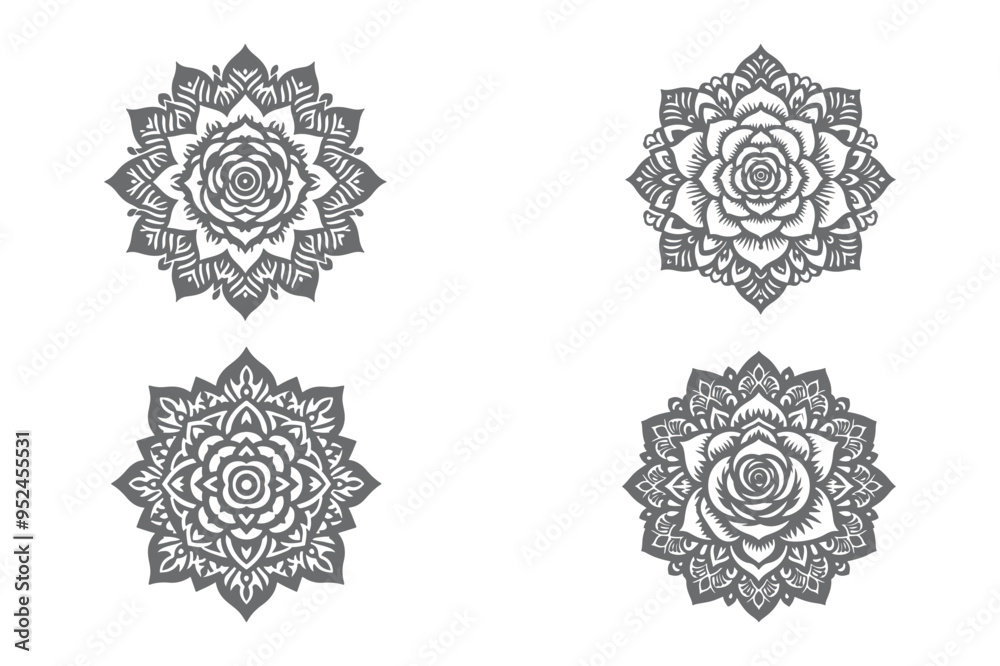 Mandala Design Silhouette Vector Art Work Mandala Design Silhouette Vector Art Work