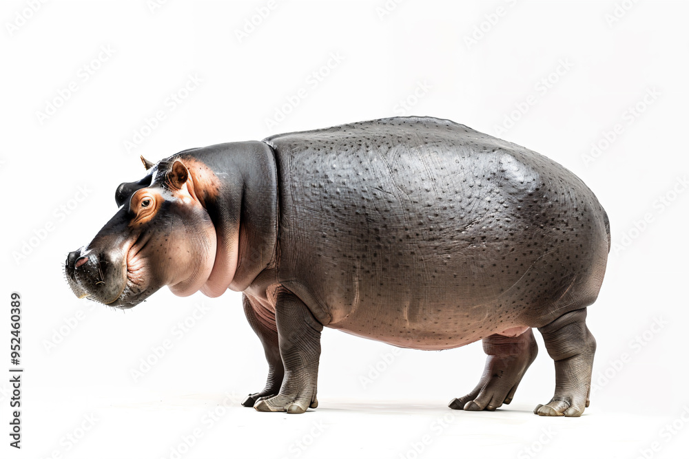 a hippo is standing on a white surface a hippo is standing on a white surface