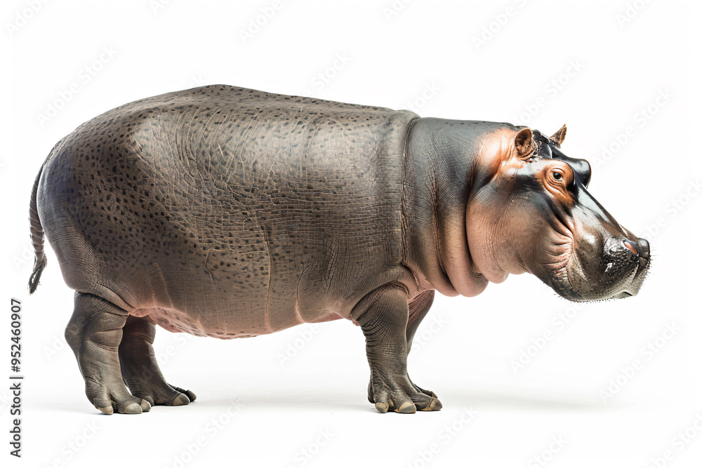 a hippo is standing on a white surface a hippo is standing on a white surface