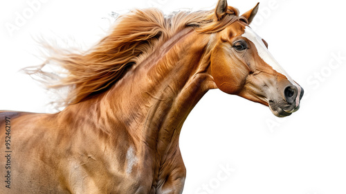 Brown horse isolated on transparent background, PNG
