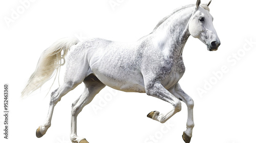 White horse isolated on transparent background, PNG