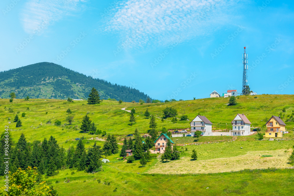 Sidehill houses in Zabljak. Durmitor, Montenegro