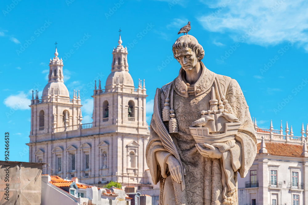 Saint Vincent statue. Lisbon Portugal