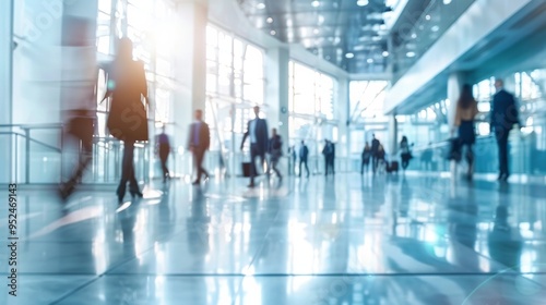 Blurred background. A Busy and Modern Transport Terminal Located in the Heart of Urban Life, Full of Sunlight