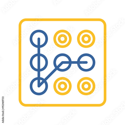 Lock pattern icon. Hand entering smartphone password