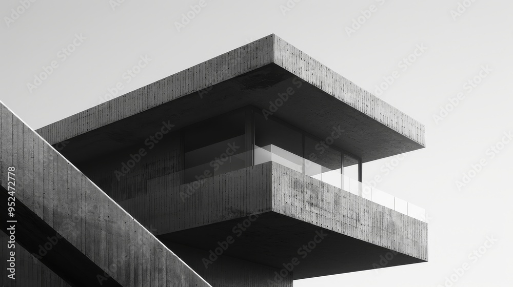 Obraz premium Exploring Modern Architectural Design Featuring Innovative Concrete Elements and Structures