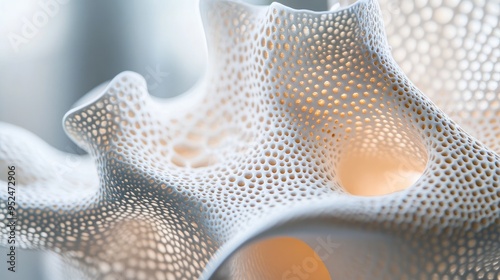 A close-up of a 3D-printed object with intricate details, demonstrating the possibilities of modern design technology