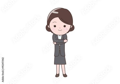 腕を組み自信満々のビジネスウーマン