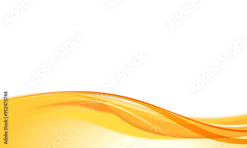 Orange and yellow wavy vector abstract background illustration with curved lines and gradient stock illustration