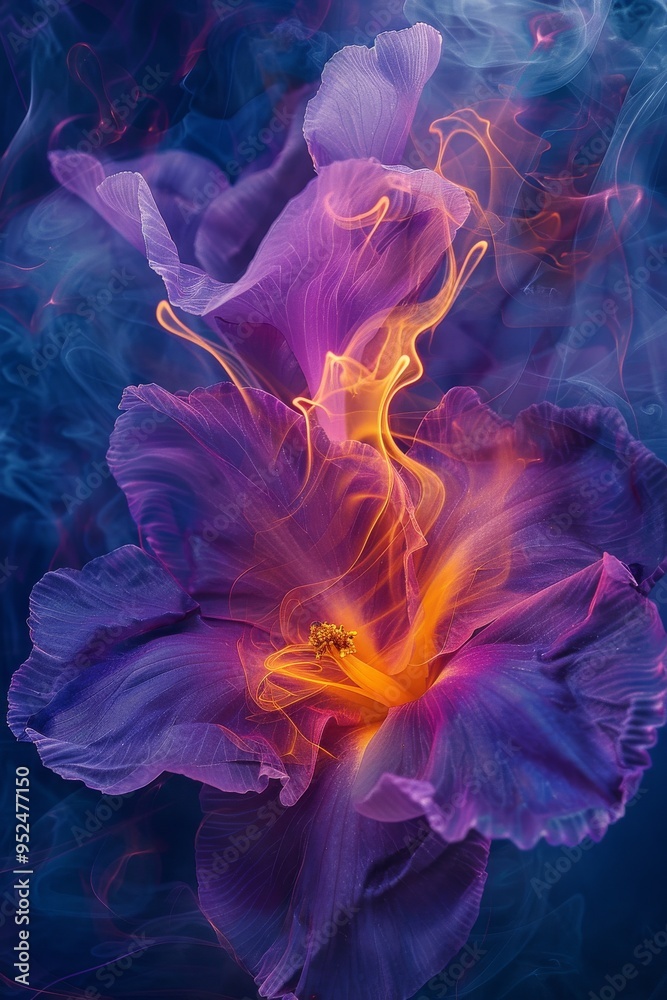 Obraz premium This is a Vibrant Abstract Floral Design featuring Swirling Colors that captivate the viewer