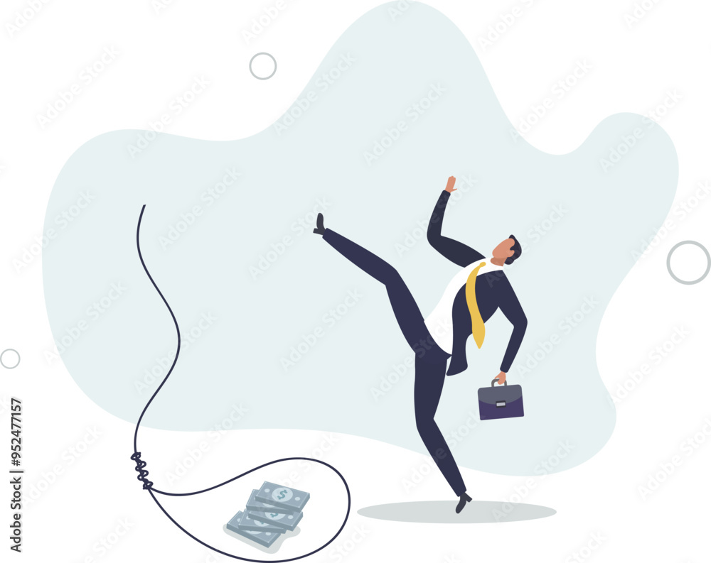 Money trap to trick greed people, danger fraud or threat to attack victim, financial or investment problem concept.flat design with people. Money trap to trick greed people, danger fraud or threat to attack victim, financial or investment problem concept.flat design with people.