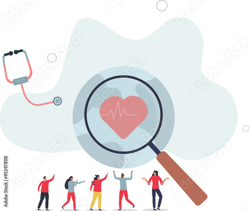 Healthy society program with regular screening and monitoring.flat design with people.