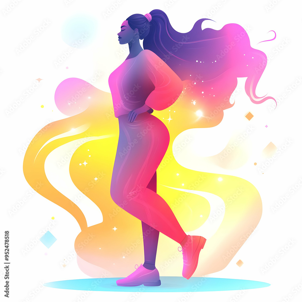 Flat Glowing Abstract Plus Size Model with Beauty Text concept as A sleek glowing abstract digital art banner featuring a plus size model with the word Beauty elegantly integrated into the design. The Flat Glowing Abstract Plus Size Model with Beauty Text concept as A sleek glowing abstract digital art banner featuring a plus size model with the word Beauty elegantly integrated into the design. The