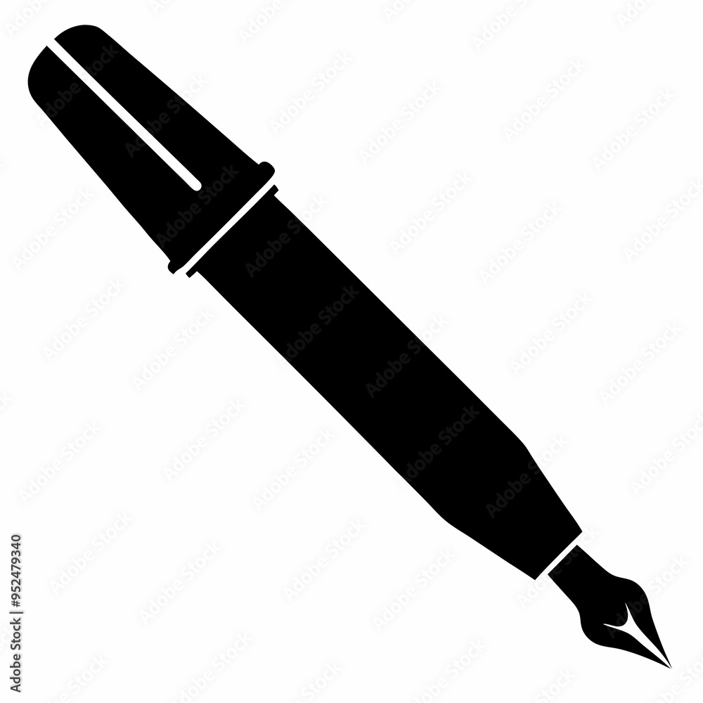 Fountain pen Black silhouette Fountain pen Black silhouette