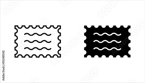 Postage stamps linear icon set. Collecting rare postmarks hobby, vector illustration on white background