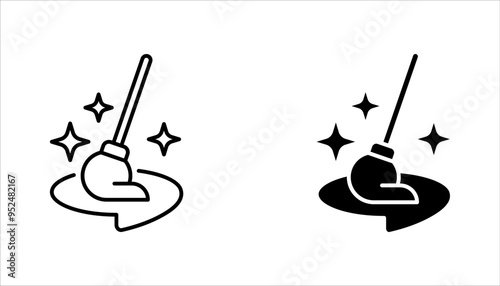 mop icon set. Floor mop icons. Cleaning symbol vector illustration on white background