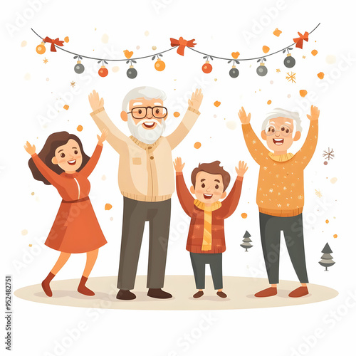 Glossy Background with Grandparents and Grandchildren at a Park concept as A glossy background image capturing the silhouettes of grandparents and grandchildren enjoying a day at the park. The scene i