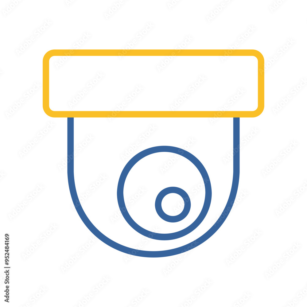 Dome camera vector icon. CCTV, surveillance sign