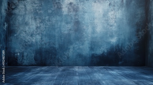 Blue and Gray Concrete Wall and Floor Background