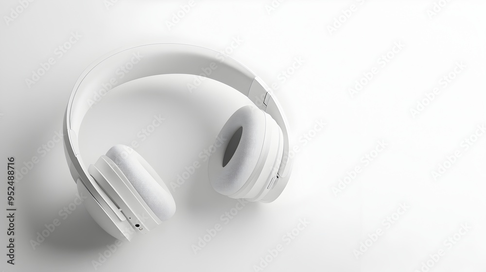 Exquisitely Crafted Premium Over Ear Headphones in Minimalist White Backdrop Exquisitely Crafted Premium Over Ear Headphones in Minimalist White Backdrop