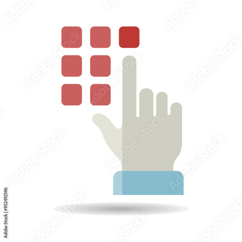 Hand finger entering pin code icon