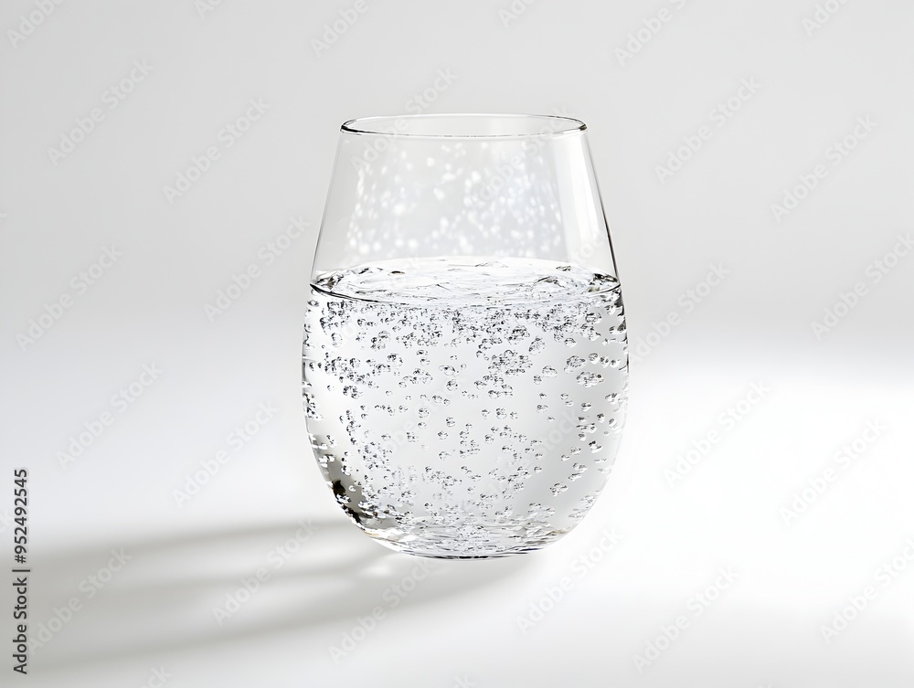 Isolated Glass Vessel Filled with Pure Sparkling Water on White Background Isolated Glass Vessel Filled with Pure Sparkling Water on White Background