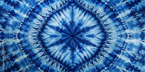 Tie Dye Shibori - horizontal Vector Background in Indigo color. Watercolor vector Texture. Organic Texture Element Wabi Sabi, Ikat.