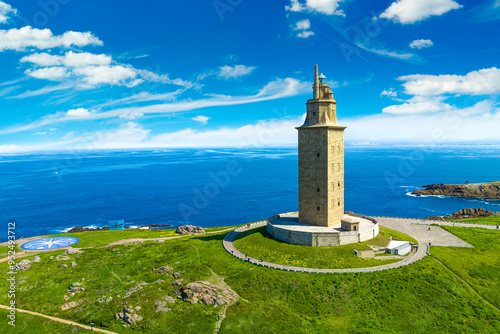 View of the Tower of Hercules, A Coruna, Galicia, Spain photo