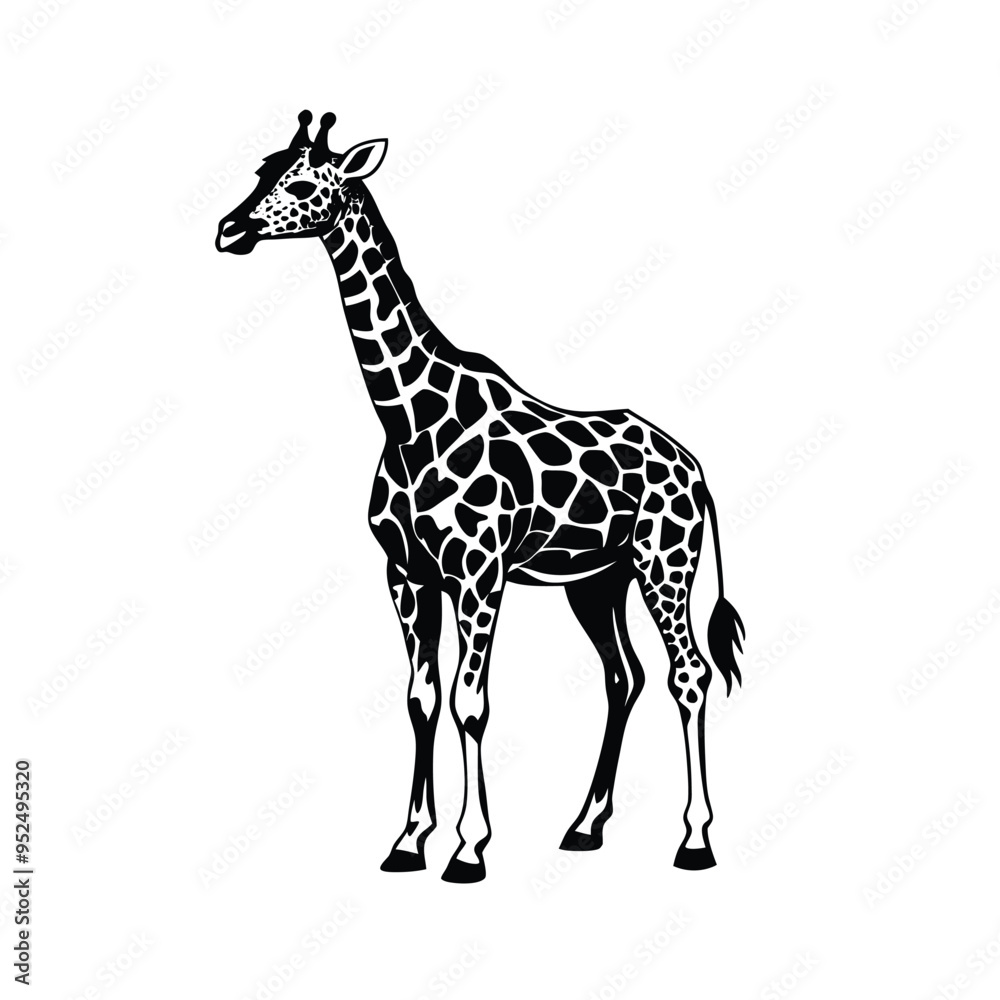 Fototapeta premium Abstract Giraffe Full Body Icon Design with Vector Art for a Modern and Minimalist Logo