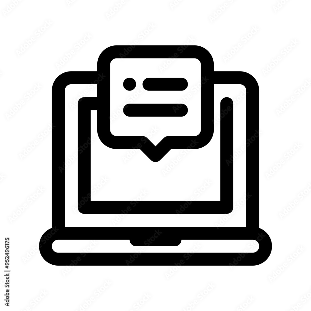 Laptop Line Icon. Single icon, line vector icon Laptop Line Icon. Single icon, line vector icon
