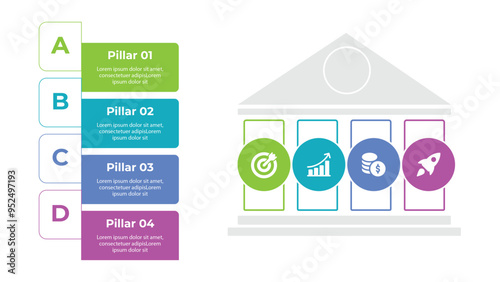 Vector infographic layout for process diagrams and workflows.