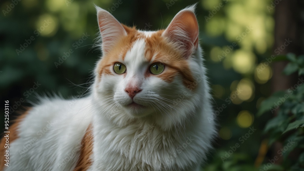 Close Up Portrait of a White and Orange Cat Close Up Portrait of a White and Orange Cat